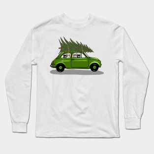 Bringing Home the Christmas Tree Green Long Sleeve T-Shirt